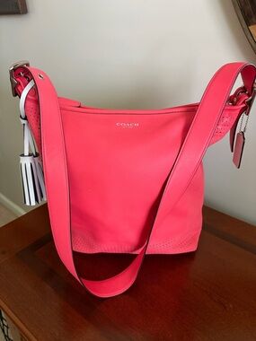 Coach Legacy Watermelon Pink Leather Crossbody Bag